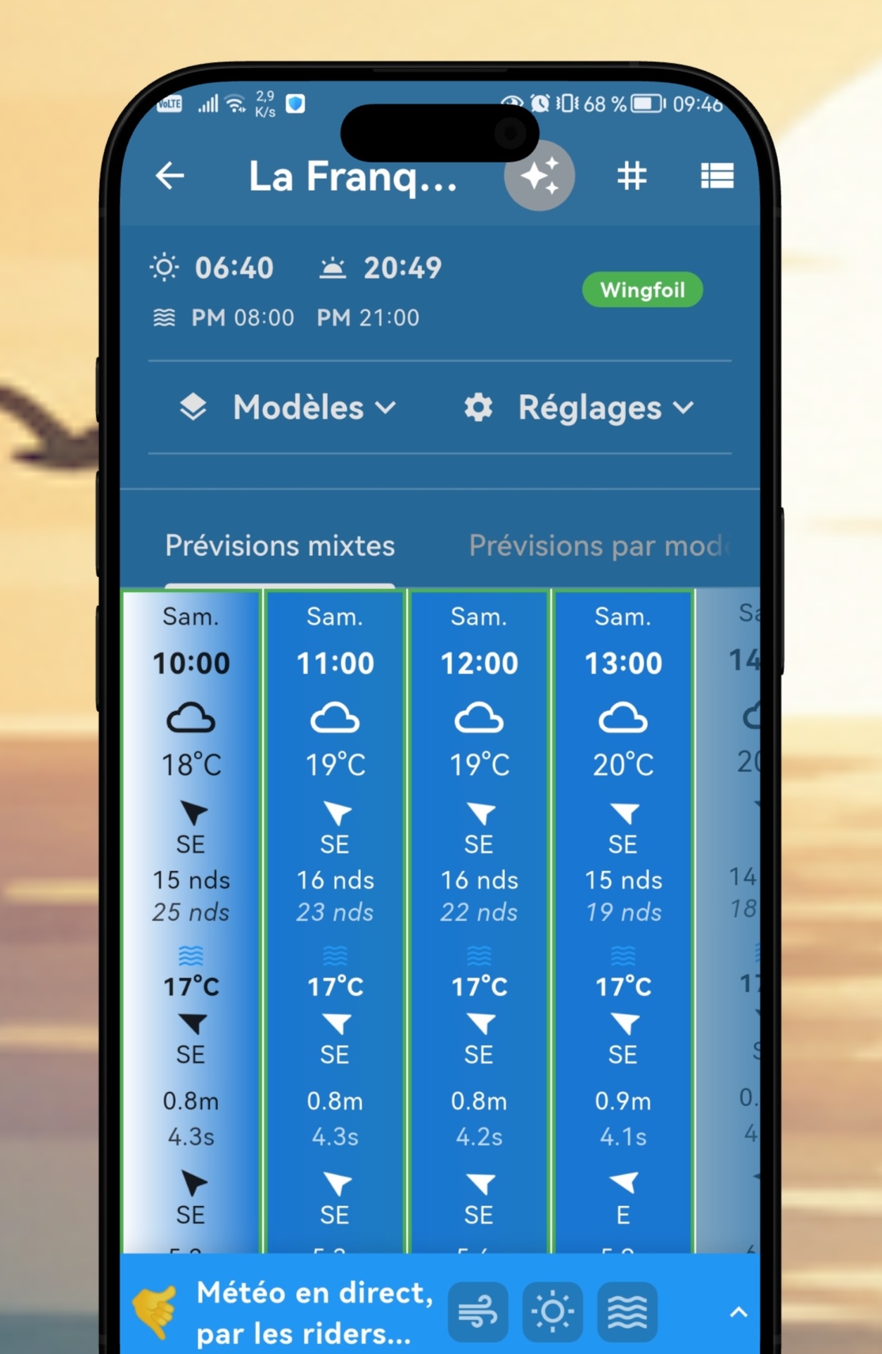 Écran des prévisions météo